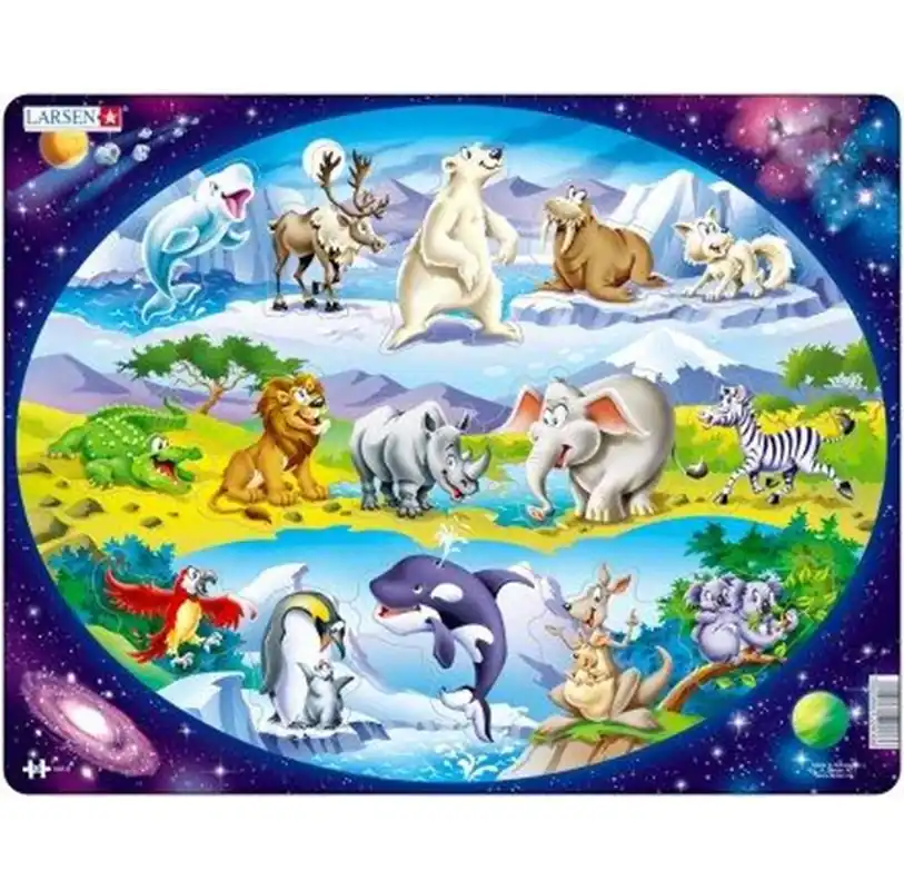 Larsen Puzzles Maxi Animals Around the World 15 pcs Puzzle - Beställ direkt