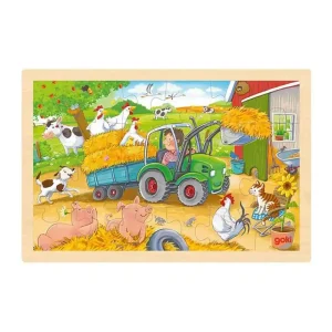 Goki Wooden Jigsaw Puzzle Tractor 24 pcs. Trä | Ny lansering