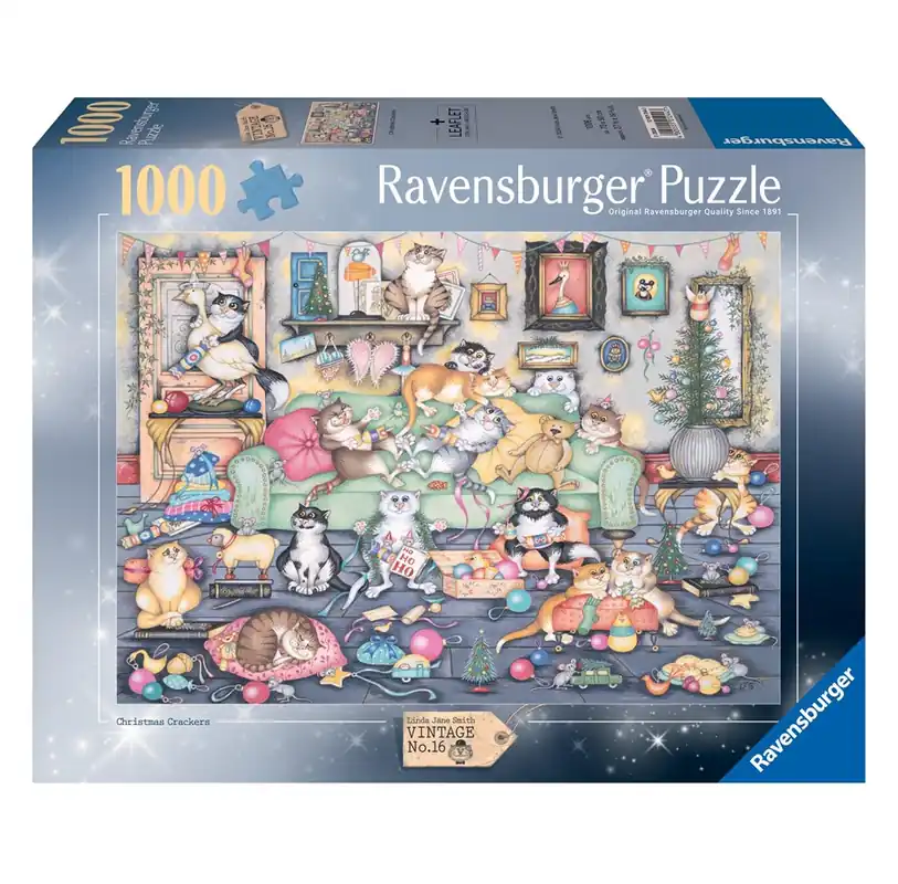 Skaffa nu | Ravensburger Crazy Cats Christmas Crackers 1000p