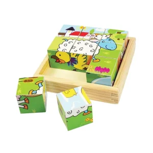 Handla säkert - Bigjigs Farm Animals Block Puzzle Block