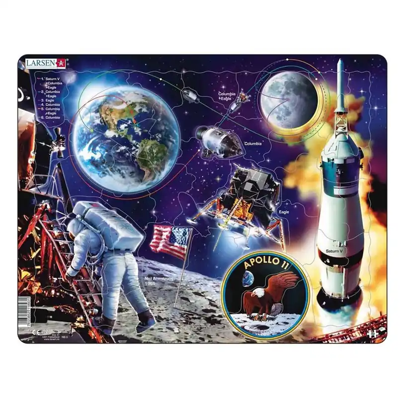 Selecta Play Larsen Jigsaw Puzzle Journey to the Moon - Space Flight Apollo 11 50 pcs. 2D Pussel | Ny lansering