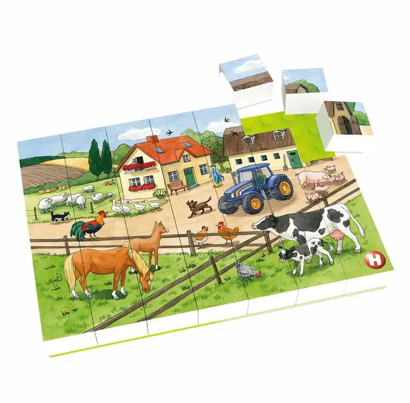 Hubelino Block Puzzle Life on the Farm 35st. - Lägg i varukorg