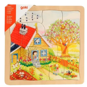 Goki 4-layer Puzzle Seasons 54pcs. Trä - Under begränsad tid