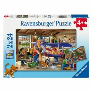 Bara denna vecka | Ravensburger Jigsaw Puzzle Airplane and Train Repair 2x24 pcs.