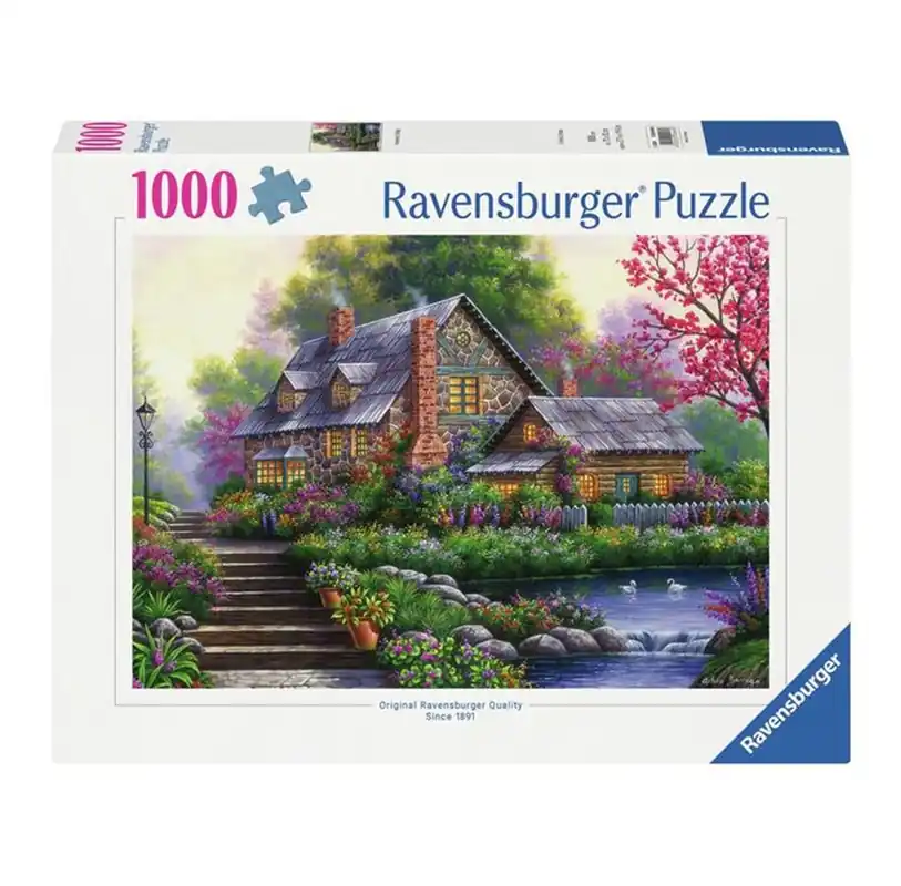 Premium - Ravensburger Jigsaw Puzzle Romantic Cottage 1000 pcs. 2D Pussel