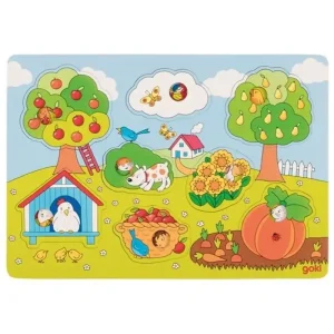 Goki Wooden Background Shape Puzzle in the Garden 8 pcs. Trä - Tillverkarpris