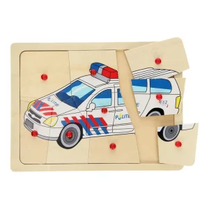Köp nu - Playwood Wooden Knob Puzzle Police 9 pcs. Trä