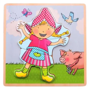 Rea - Johntoy Fien & Teun Wooden Puzzle Fien - 5pcs. Trä