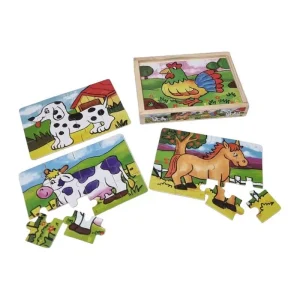 Playwood Four Wooden Jigsaw Puzzles in a Box - 12 Pieces Trä | Handla online
