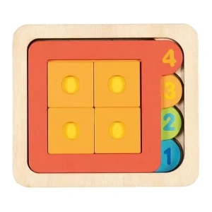 Handla säkert - Goki Wooden Layer Puzzle Shapes and Numbers 15 pc Trä