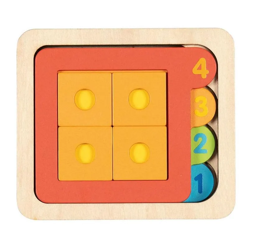 Handla säkert - Goki Wooden Layer Puzzle Shapes and Numbers 15 pc Trä