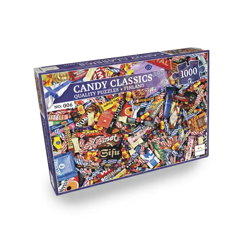Erbjudandet går snart ut | Lautapelit Nordic Quality Puzzles FI 006 – Finnish Candy (1000 Pieces)