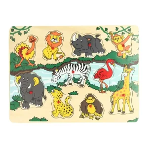 Handla online | Playwood Wooden Stud Puzzle Wild Animals 10 pcs. Trä