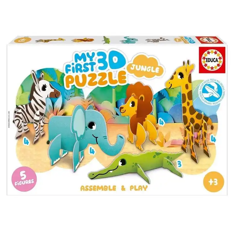 Säker betalning | Educa 3D Puzzle Kids Baby Jungle 3D pusselspel