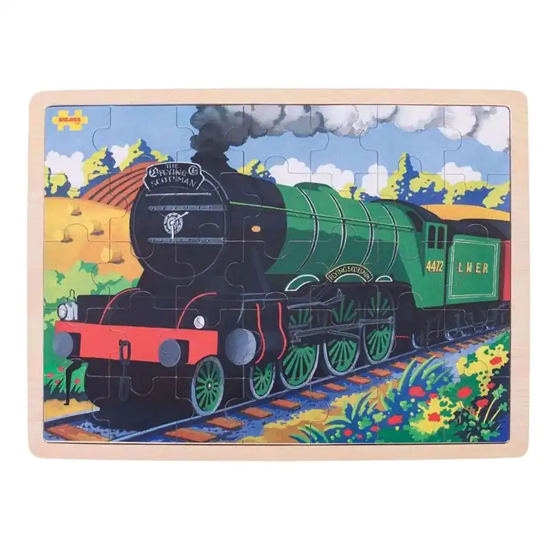 Fabrikspris | Bigjigs Wooden Jigsaw Puzzle Flying Scotsman - 35 pcs. Trä