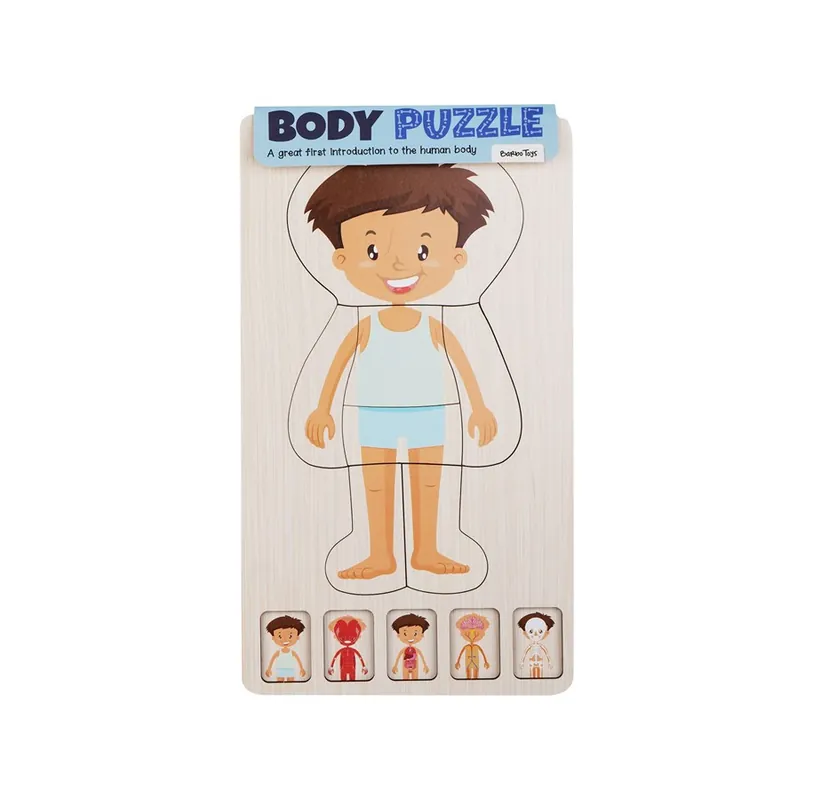 Skynda dig | Barbo Classic Wooden Body Layer Puzzle - Boy