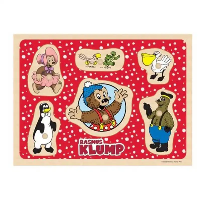 Rea - Rasmus Klump - Wooden Peg Puzzle - Friends