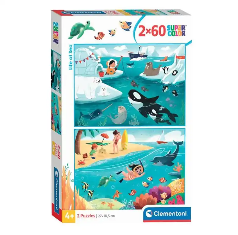Clementoni Jigsaw Puzzle Super Color Life at Sea 2x60pcs. | Extra bra pris