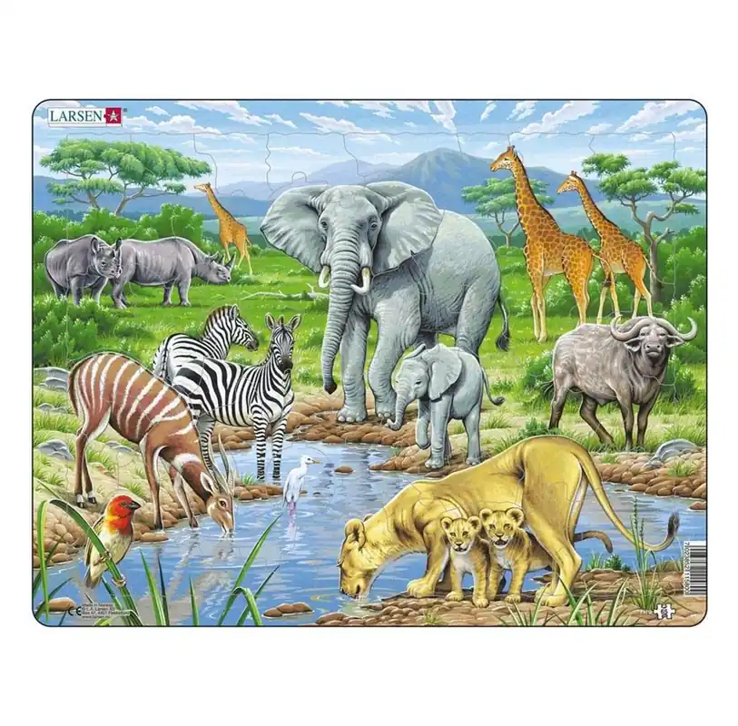 Bara denna vecka | Selecta Play Larsen Jigsaw Puzzle Animals - African Savannah 65 pcs. 2D Pussel