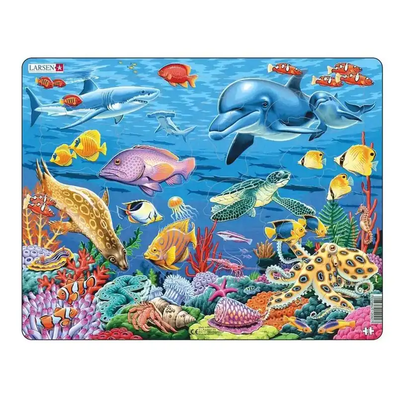 Premiumkvalitet | Selecta Play Larsen Jigsaw Puzzle Animals - Coral Reef 35 pcs. 2D Pussel
