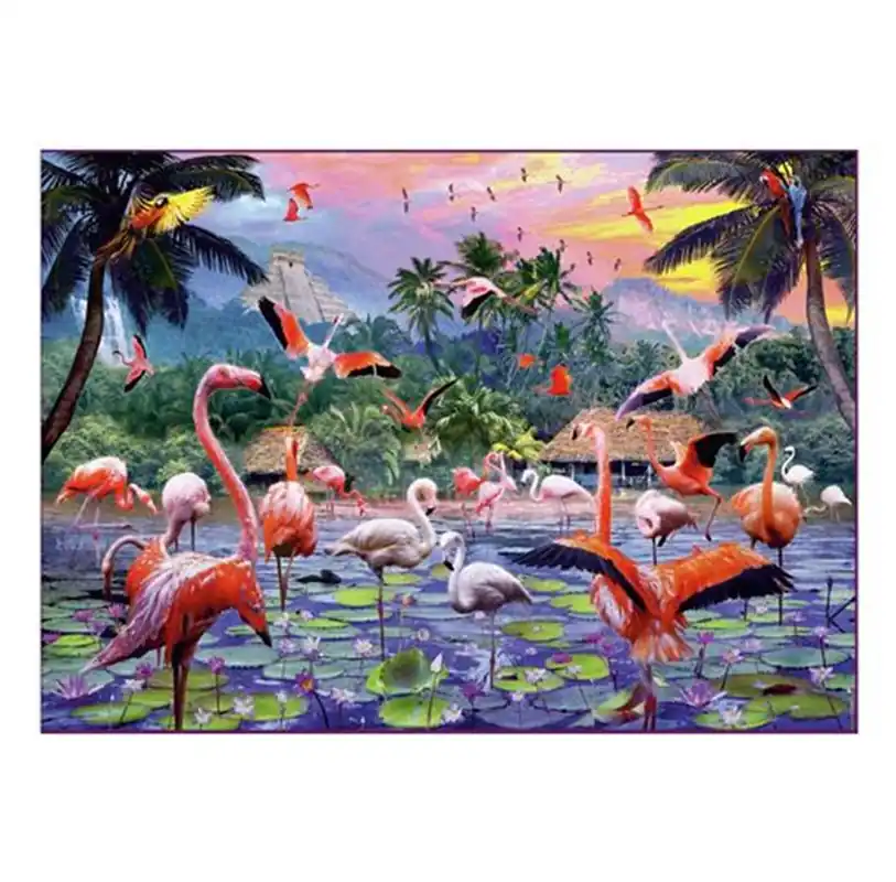 Specialerbjudande | Ravensburger Jigsaw puzzle Pink Flamingos 1000 pcs. 2D Pussel