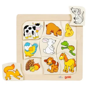 Rekommenderas - Goki Wooden Jigsaw Puzzle Who Eats What? Trä