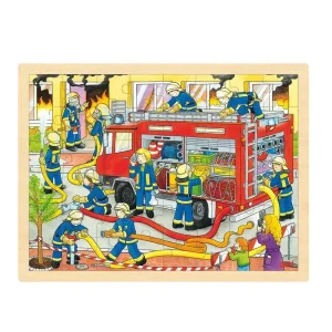 Spara mer | Goki Wooden Jigsaw Puzzle - Fire Brigade 48pcs. Trä