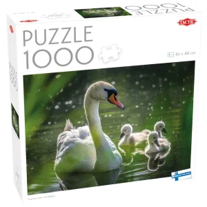 Beställ nu - Tactic 1000 pcs puzzle Swan on Lake with Babies