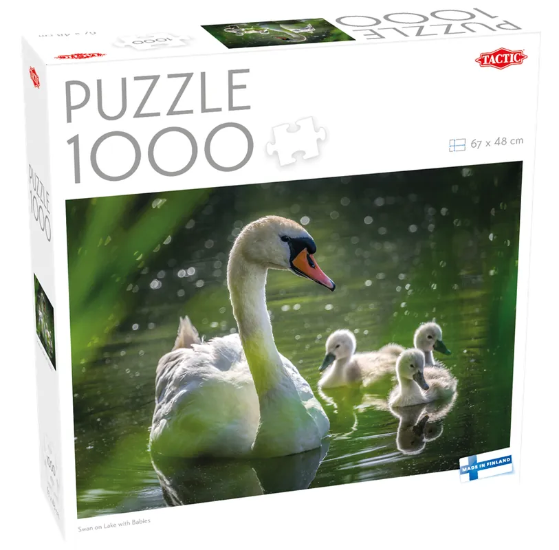 Beställ nu - Tactic 1000 pcs puzzle Swan on Lake with Babies