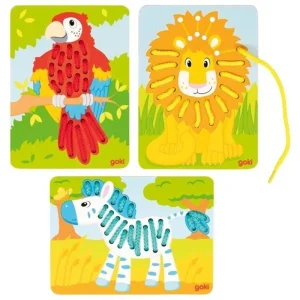 Kundernas favorit - Goki Wooden Stringing Puzzles 3pcs. Trä
