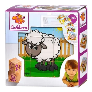 Direkt från fabriken | Eichhorn Wooden Block Puzzle Farm Trä
