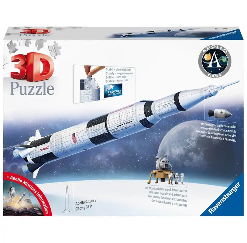 Ravensburger Apollo Saturn V Rocket 440p 3D pusselspel | Mycket populär