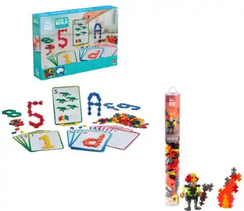 Direkt från tillverkaren | Plus-Plus – Learn to Build ABC & 123 + Firefighter 100 pcs Tube (Bundle)