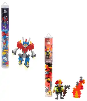 Plus-Plus – Firefighter 100 pcs Tube + Mecha Bot 100 pcs Tube (Bundle) - Favorit hos kunderna