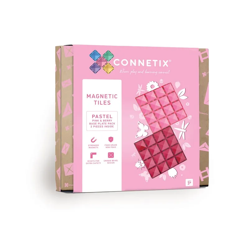 Connetix - Base Plate - Pastel Pink & Berry - (CT-P-PB002-BP) | Rekommenderas