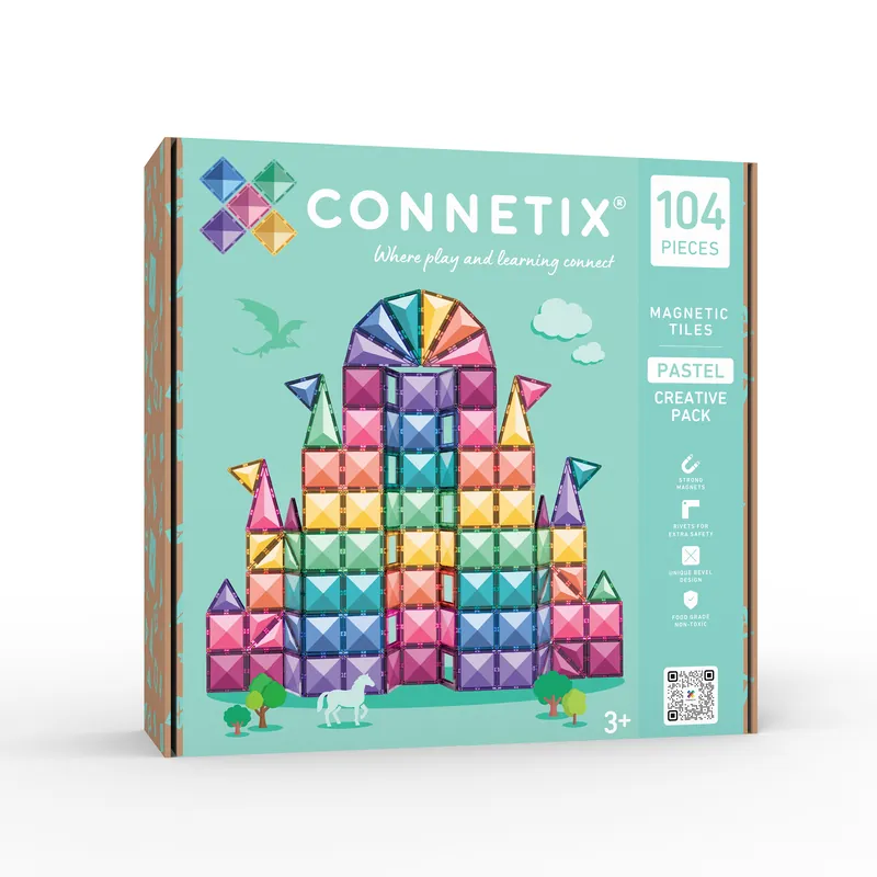 Enkel beställning | Connetix - Pastel Creative Pack 104 pc (CT-P-00104-CR)