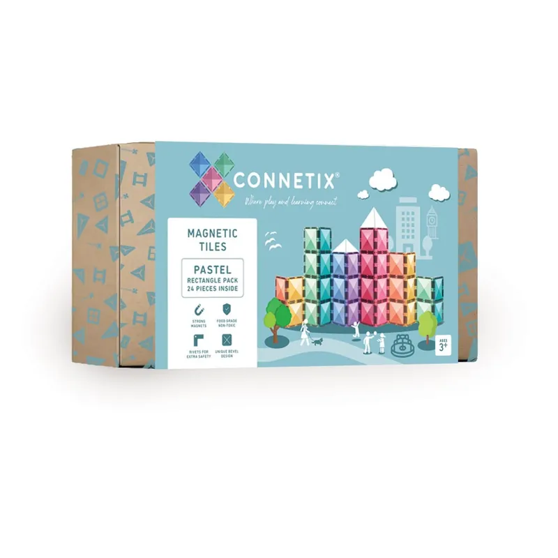 Direkt från tillverkaren | Connetix - Pastel Rectangle Pack 24 Pieces (CT-P-00024-RE)
