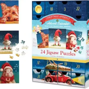 Finns att beställa | Christmas Animals Julkalender med pussel Eurographics