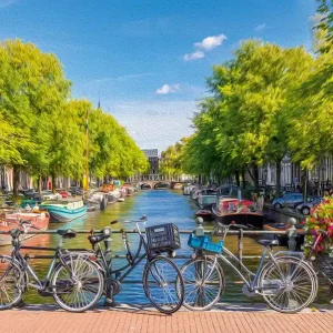 Finns att beställa | Amsterdam Kanaler och cyklar, 2000 bitar
