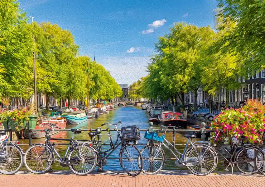 Finns att beställa | Amsterdam Kanaler och cyklar, 2000 bitar