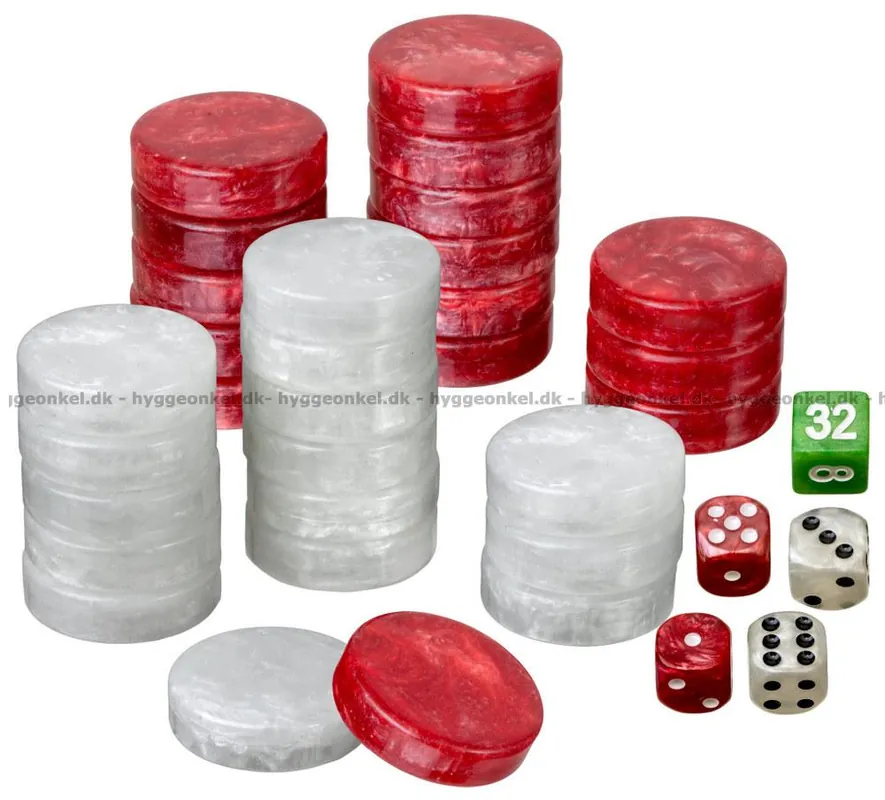 Passa på | Backgammon Extra brickor 28 mm (röda och vitt)