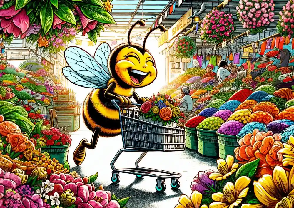 Bi på shopping bland blommor, 100 bitar | Spara nu
