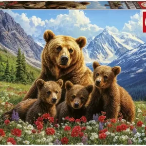 Begränsat antal - Björnfamiljen på blomsterängen, 1000 bitar