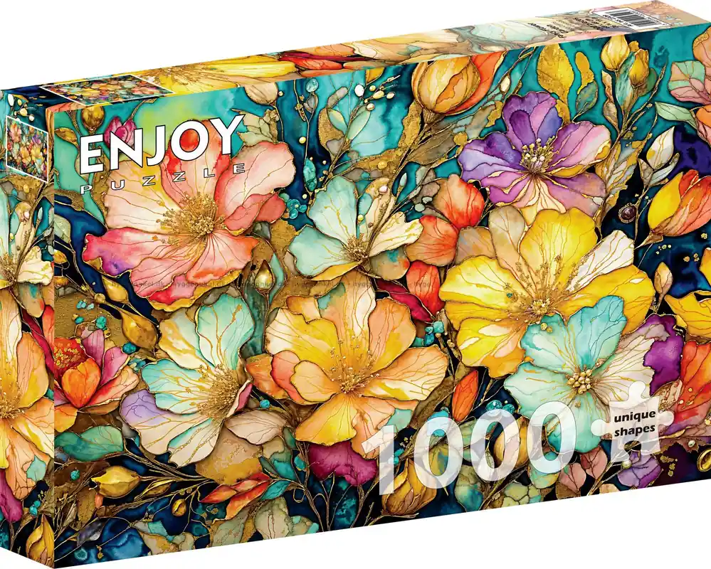 Blomsterdröm i akvarell, 1000 bitar - Begränsat antal