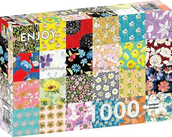 Bra pris just nu - Blomstrande patchwork, 1000 bitar