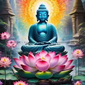 Blå Buddhafigur, 500 bitar - Mycket populär