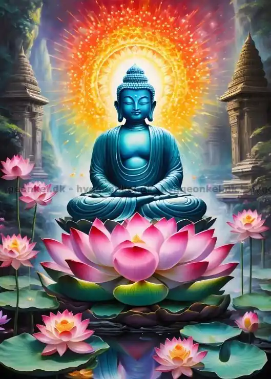 Blå Buddhafigur, 500 bitar - Mycket populär