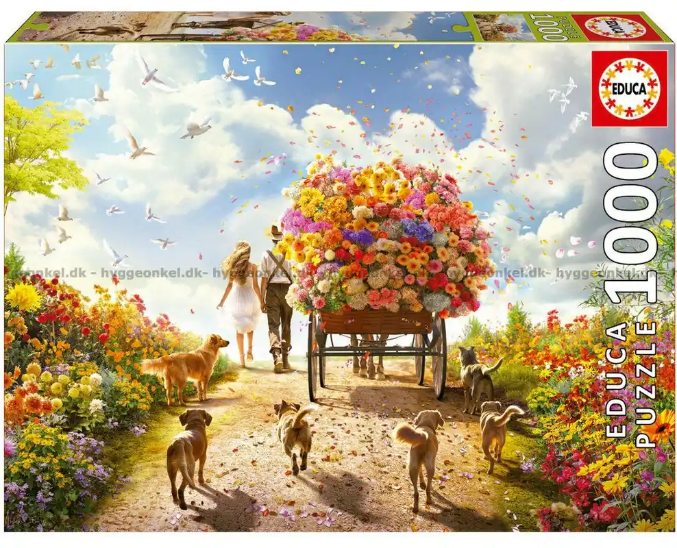 Bonito En vagn full med blommor, 1000 bitar | Slutrea