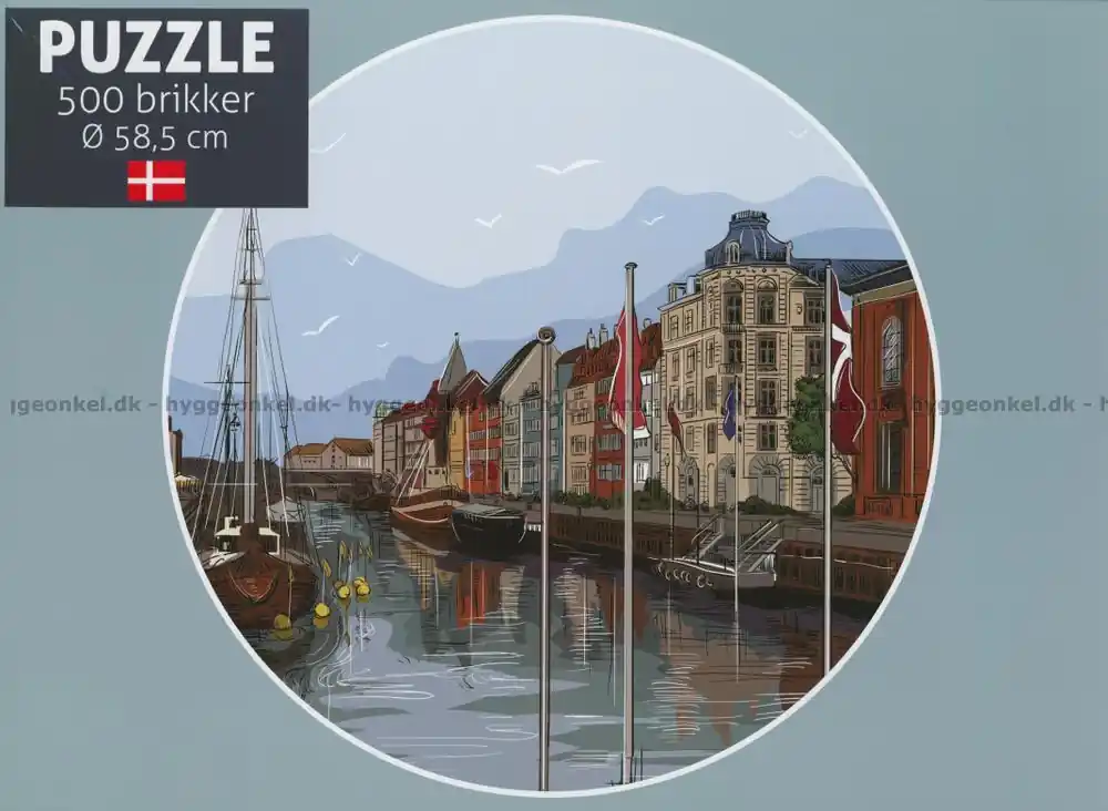 Danmark Nyhavn - Runt pussel, 500 bitar - Kampanjen går snart ut
