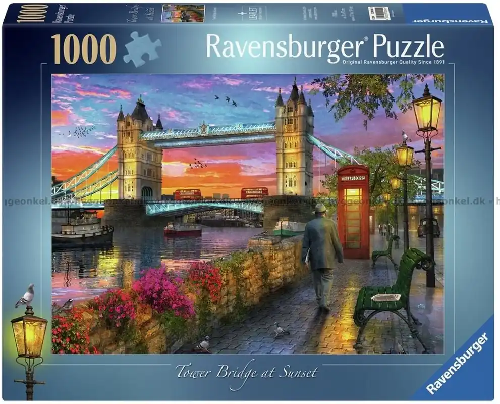 Davison Tower Bridge vid skymring, 1000 bitar - Spara mer